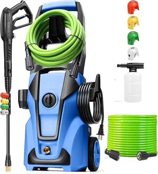 Electric Pressure Washer 5000 PSI 3.8GPM Power Washer with 33FT Hose and 4 Nozzles for Cars/Fences/Driveways/Home/Patios Cleaning, Blue - NeatNest