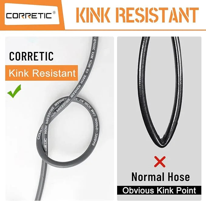 1/4" Pressure Washer Hose 100FT, 3600psi Power Washer Hose for Cold and Hot Water, Steel Wire Braided & Synthetic Rubber Jacket, M22-14mm - NeatNest