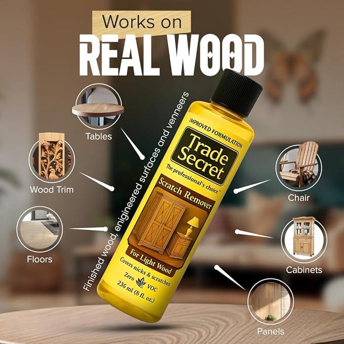 Trade Secret Light Wood Scratch Concealer, Scratch Remover for Real Wood Furniture & Floors – Covers Nicks, Scuffs & Dogs, Cats Scratches, Marks, Minor Defects - NeatNest