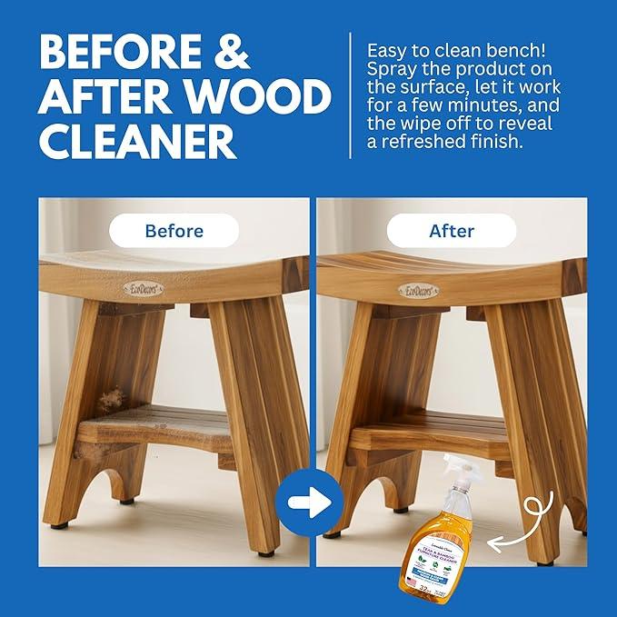EcoDecors Teak Cleaner Protective Teak Wood Restorer Eco Household Wood Furniture Cleaner Spray bottle For Hardwood & Bamboo Furniture – Certified EPA Safer Choice - 32 oz - NeatNest