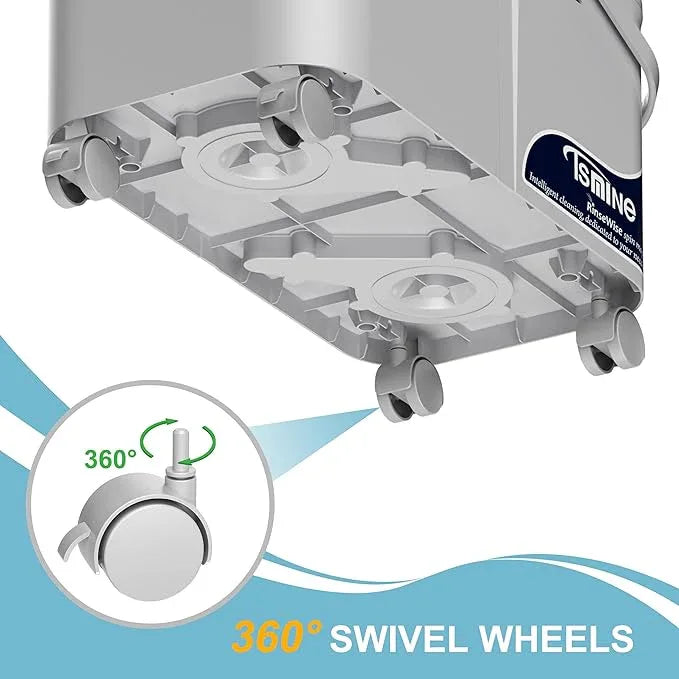 Gen 1 Compact Mop and Bucket Set with 360°Swivel Wheels, Spin Mop for Floor Cleaning, Clean & Dirty Water Chambers,Space-Saving Design, Wet Dry Mop with 61" Long Handle & 6 Microfiber Mop Heads-Grey - NeatNest