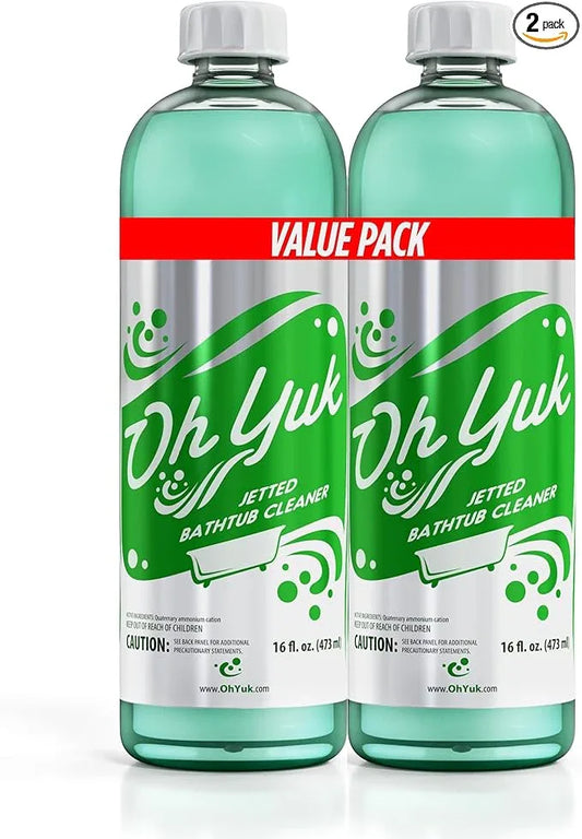Oh Yuk Jetted Bathtub Cleaner for Jet Tubs, Whirlpools, The Most Effective Jetted Tub Cleaner, Septic Safe | Two 16 Ounce Bottles! - NeatNest