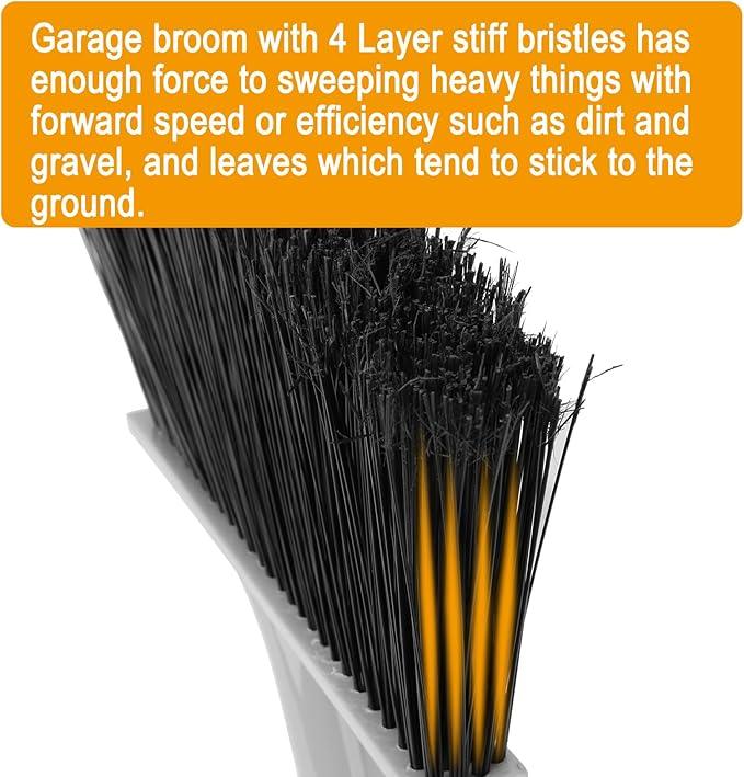 KeFanta 4 Packs Outdoor Broom Heavy Duty with 55" Long Handle, Commercial Brooms for Sweeping Indoor Courtyard Restaurant Garage Patio Decks Mall Market Kitchen Office Lobby Shop - NeatNest