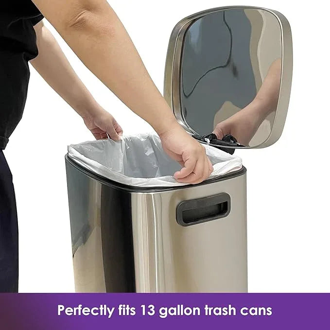 13 Gallon Tall Kichen Trash Bags, Lavender Scented 200 Count Drawstring Garbage Bags, Pre-Separated, Odor Control, Ultra Strong, Leakproof, Sturdy, White - NeatNest