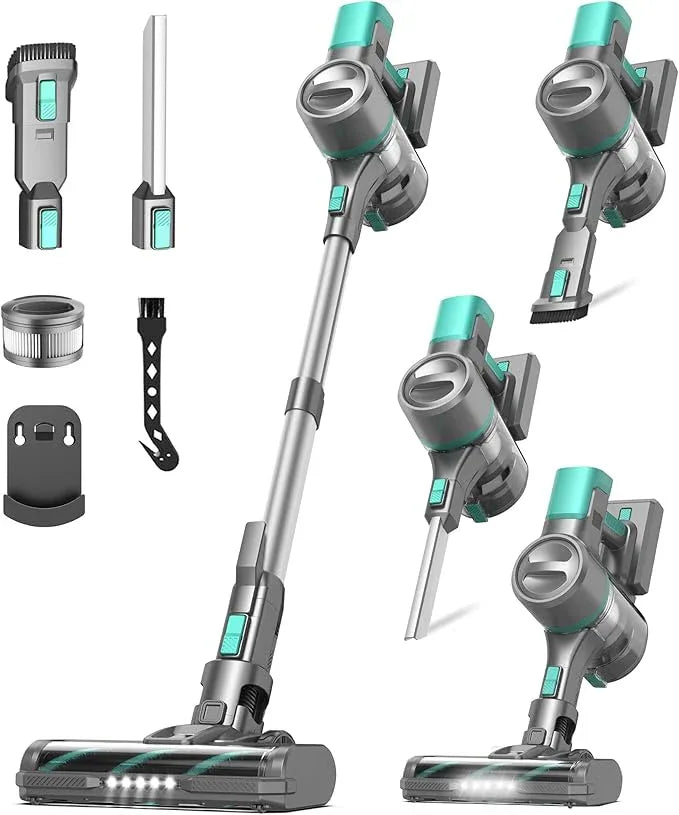 S10K Cordless Vacuum Cleaner, 55Kpa 60mins Lightweight Stick Vacuum with Powerful Suction for Home, Rechargeable, Self-Standing, Handheld Vacuum Cleaners for Hardwood Floors, Carpets, Pet Hair - NeatNest