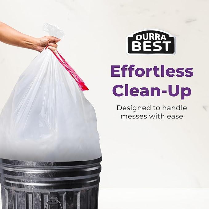 Heavy-Duty 1 Mil 13 Gallon White Trash Bags (180 Count) - Drawstring, Leak-Resistant for Home & Commercial Use - NeatNest