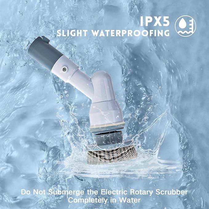 Electric Spin Scrubber,Wire Brush,Waterproof Spin Scrubber with Long Handle, Powerful Motor Cordless Cleaning Brush, Grill Cleaning Brush with Multiple Heads for Sink, Stove, Cabinets, and Kitchen - NeatNest