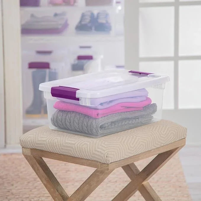Sterilite 48-Pack 15 Quart ClearView Latch Box, Stackable Organizer Bins with Latching Lids - Clear Plastic Organization Containers for Closet, Bedroom, Shelving Units and Everyday Home Storage - NeatNest