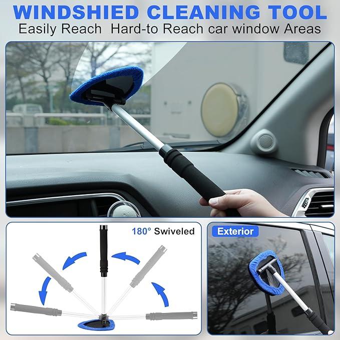Viewsun Windshield Cleaner Tool, 14Pcs Car Interior Cleaning Kit, Car Detailing Kit Interior Cleaner, Car Detailing Brushes, Car Cleaning Gel, Inside Cleaning Supplies Accessories for Women Men - NeatNest