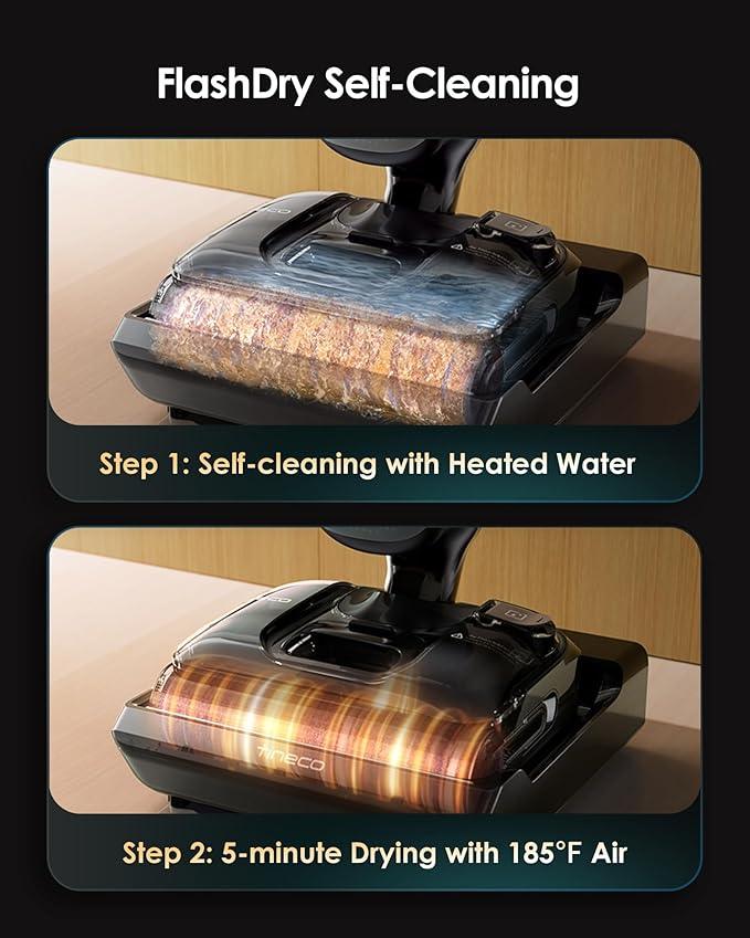 Tineco Wet Dry Vacuum Cleaner 22kPa Suction Floor Cleaner Mop, 50 Min Runtime, iLoop Smart Sensor, DualBlock Anti-Tangle Design, 185℉ Flashdry, Dual-Edge Cleaning, 180° Lay-Flat, Floor One S7 Artist - NeatNest