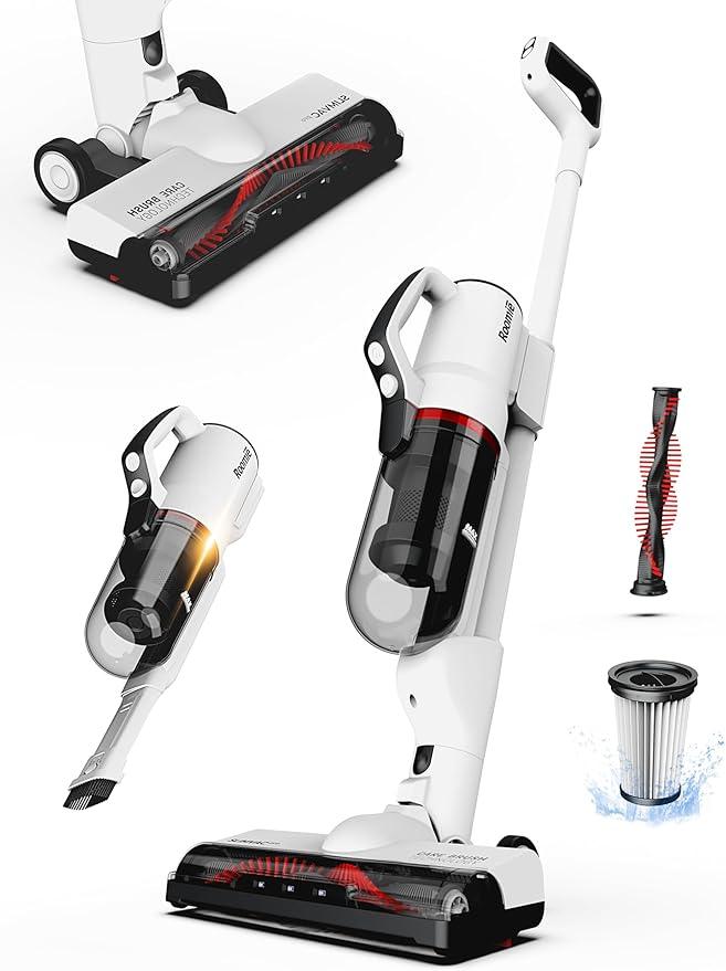 Roomie Tec SlimVac Pro Cordless Vacuum Cleaner for Home - 2200mAh Battery, High Suction Power, Lightweight, Detachable Handheld with HEPA Filter – Multi-Surface Cleaning for Carpets, Hard Floors, Cars - NeatNest
