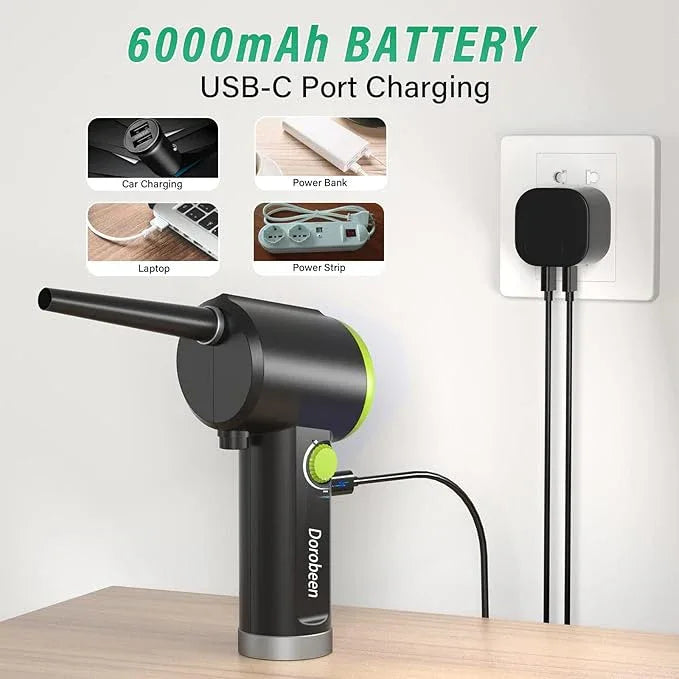 DOROBEEN Compressed Air Duster, Cordless Handheld Air Blower, Stepless Speed, 41000RPM, Portable Rechargeable Built-in Battery, Electric Air Duster for Computer Keyboard Electronics Cleaning - NeatNest