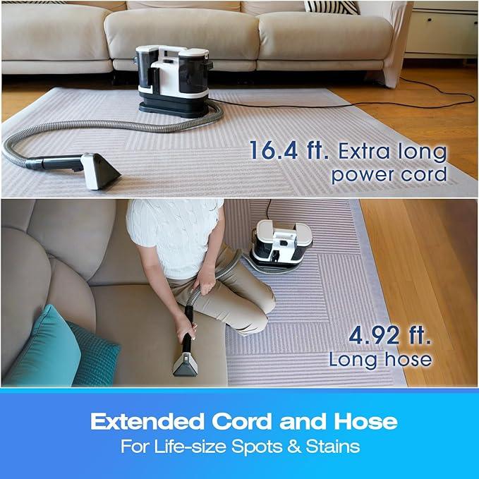 Carpet Cleaner Machine, 18Kpa Powerful Suction, Spot Cleaner & Pet Stain Remover, Self-cleaning, Large Dual Water Tank, Deep Cleaning for Carpet, Area Rugs, Upholstery, Cars, H6 - NeatNest