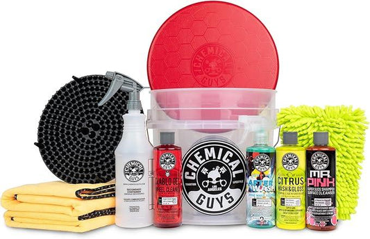 Chemical Guys HOL121 Best Car Wash Bucket Kit, (Safe for Cars, Trucks, SUVs, RVs & More) 11 Items - NeatNest