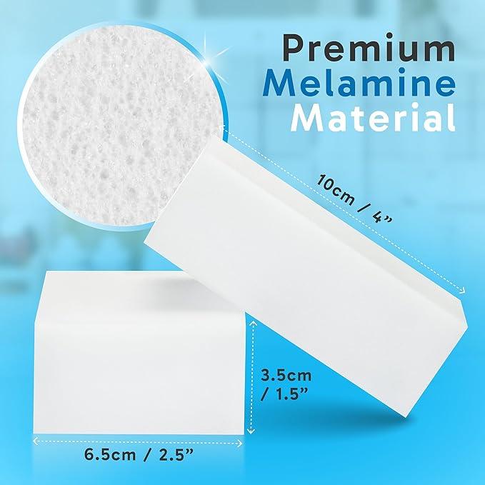 (100 Pack) Extra Large Eraser Sponge - Extra Thick, Long Lasting, Premium Melamine Sponges in Bulk - Multi Surface Power Scrubber Foam Cleaning Pads - Bathtub, Floor, Baseboard, Bathroom, Wall Cleaner - NeatNest