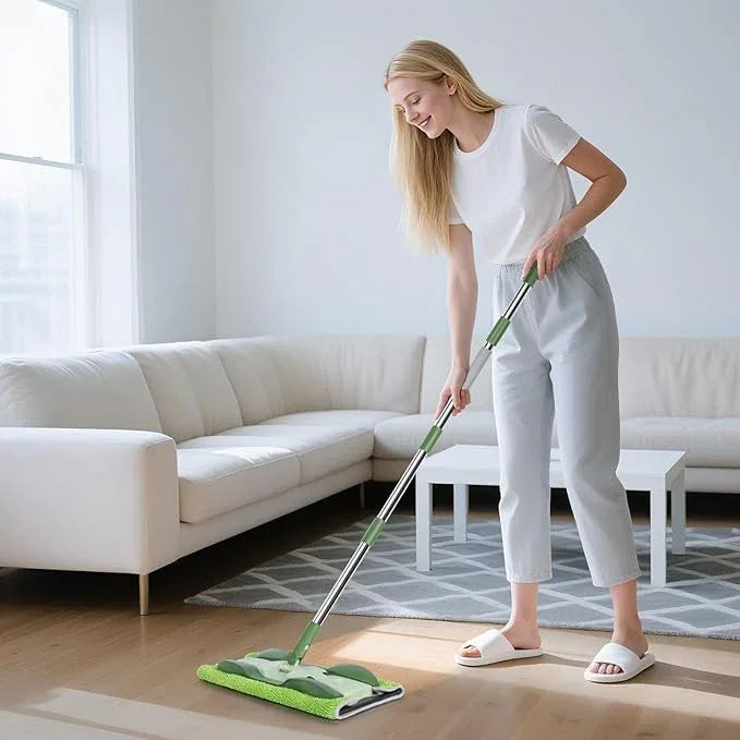 Microfiber Mops for Floor Cleaning,Masthome Professional Floor Mops with Washable Pads 4pcs,Wet Dry Use Flat Mop with 59'' Long Stainless Steel Handle,dust mop for Hardwood Floors Suitable Office Home - NeatNest