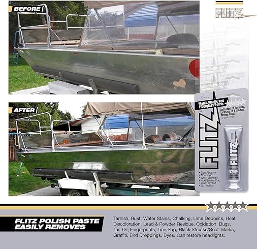 Flitz Multi-Purpose Metal Polish Paste - 1.76oz Tube of USA-Made Chrome Polish - Works on Stainless Steel, Aluminum, Plastic, Jewelry and Cars - Non-Abrasive Cleaner & Rust Remover (80 Pack) - NeatNest
