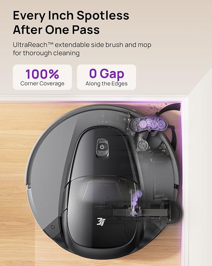 3i G10+ Robot Vacuum and Mop Combo, 18,000 Pa Suction, 60-Day Hands-Free Cleaning with Quiet Debris Compression, Smart LiDAR Navigation, Auto Extension Along Edges, Ideal for Hard Floors & Carpets - NeatNest