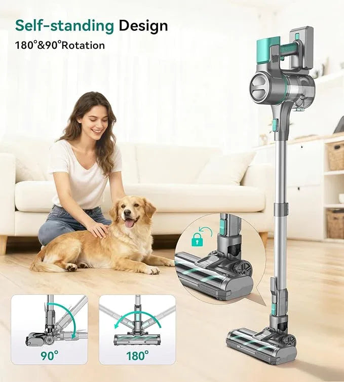 S10K Cordless Vacuum Cleaner, 55Kpa 60mins Lightweight Stick Vacuum with Powerful Suction for Home, Rechargeable, Self-Standing, Handheld Vacuum Cleaners for Hardwood Floors, Carpets, Pet Hair - NeatNest
