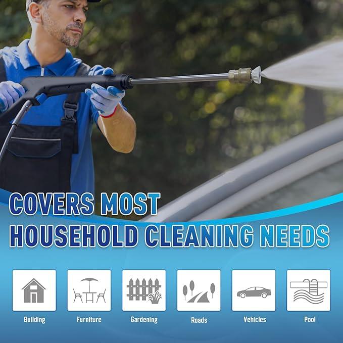 Pressure Washer with Touch Screen, 5000PSIIMAX Power Washer, Foam Cannon and 4 Quick Connect Nozzles, High Pressure Cleaning Machine for Cars/Fences/Driveways - NeatNest