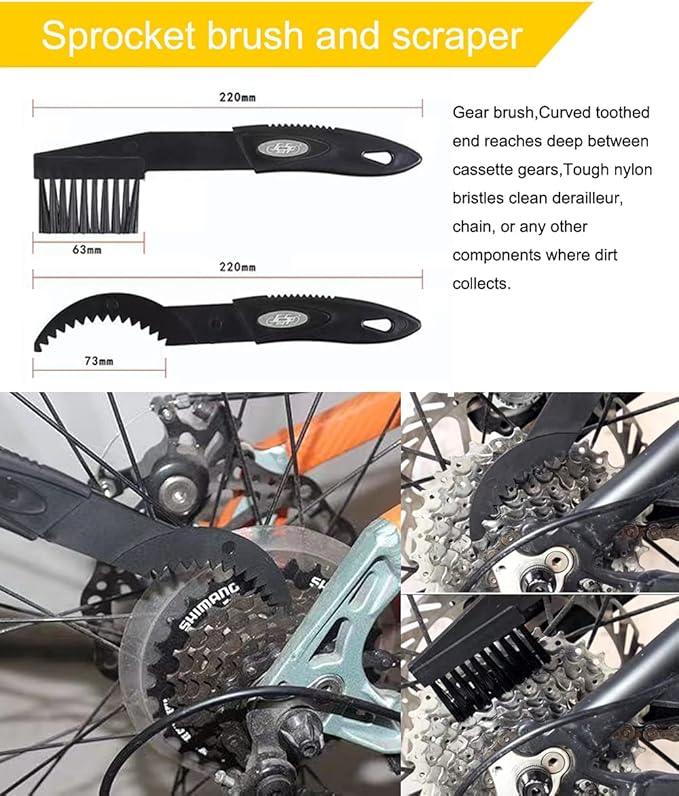 Bike Cleaner kit to Clean/Protect/Lube Bicycle,with Chain Scrubber,Cleaning Brush Tool,Bike Cleaner(19oz),Degreaser(10or19oz),Wet Lubricant(2oz) - NeatNest
