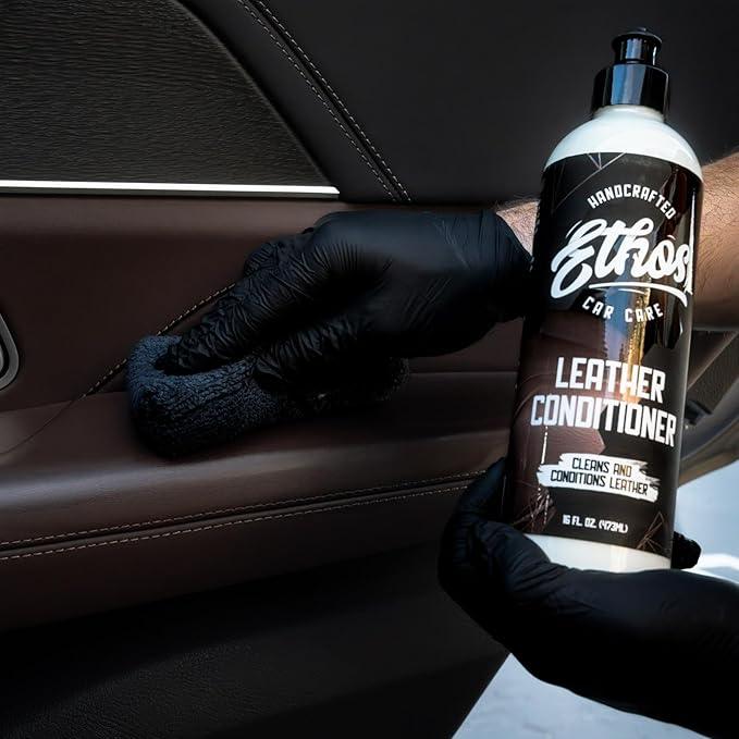 Ethos Car Leather Cleaner and Conditioner 16oz – Leather Seat Cleaner & Conditioner with UV Protection for Car Interior, Couch, Jacket, Boots – Cleans and Conditions Vinyl & Plastic Surfaces - NeatNest