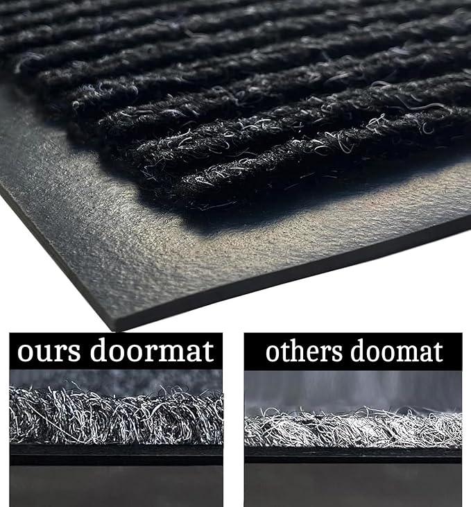 SRDDQLC Door Floor Mat Commercial Grade Large Size Heavy Duty Tough Entry Collection Slip Skid Entrance Mat with Rubber Backing Low Profile (Black, 4x6FT) - NeatNest