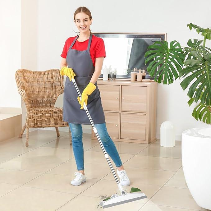 Multifunction Magic Broom, 54 Inch Adjustable Long Handle Silicone Floor Squeegee, Sweep and Scrape 2 in 1 Household Cleaning Broom for Floor, Bathrooms, Kitchens, Showers, Pet Hair, Glass,White - NeatNest