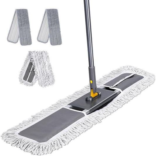 Masthome 36" Commercial Mop, Heavy Duty Industrial Floor Mop with 3 Microfiber Pads, 60" Adjustable Large Dust Mop,Wet Dry Flat Mops for Office Garage Warehouse Factory Mall - NeatNest