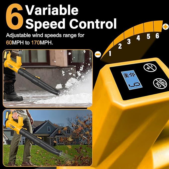 Leaf Blower, 20V Leaf Blower Cordless with 2 X 6.0Ah Batteries and Charger Included, 540CFM 170MPH & 6 Speed Mode, Handheld Electric Leaf Blower for Lawn Care, Yard, Garden and Dust - NeatNest