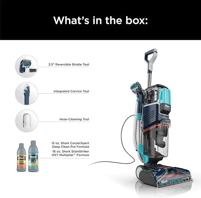 Shark CarpetXpert with Stain Striker, Upright Carpet, Area Rug & Upholstery Cleaner (Renewed) (Navy) - NeatNest