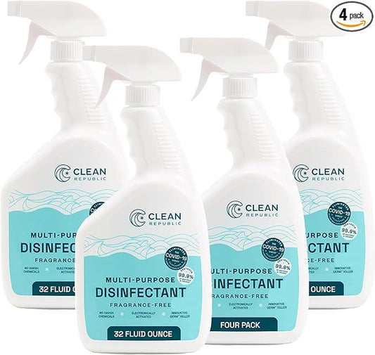 Clean Republic Multi-Purpose Disinfectant, Cleaning Spray, 32 Fluid Ounce Bottle, 4-Pack - NeatNest
