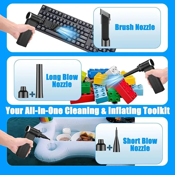 Electric Compressed Air Duster -120000RPM Super Power Cordless Air Duster, Rechargeable Brushless Motor Durable Blower, 4-Gear Adjustable Dust Blower for Computer,PC,Keyboard Charging - NeatNest