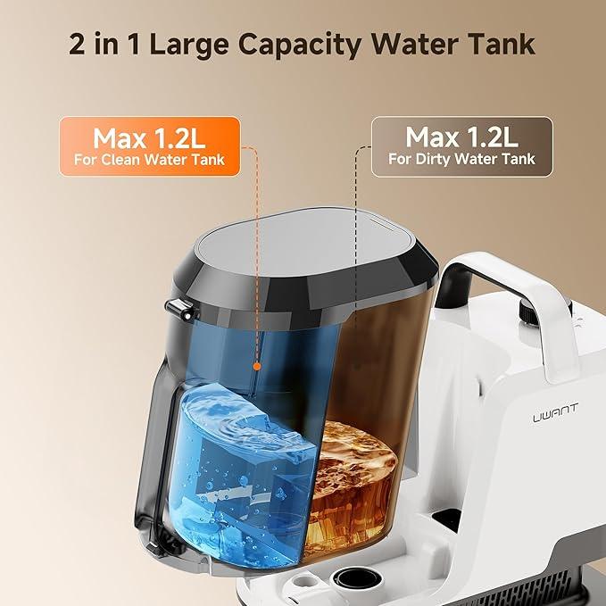 uwant Carpet Cleaner Machine 18Kpa Powerful Suction Upholstery Cleaner for Pet, Portable Carpet Cleaner with Cleaning Tools&Self-cleaning for Spot,Cars,Rug,Furniture (Motor 18Kpa) - NeatNest
