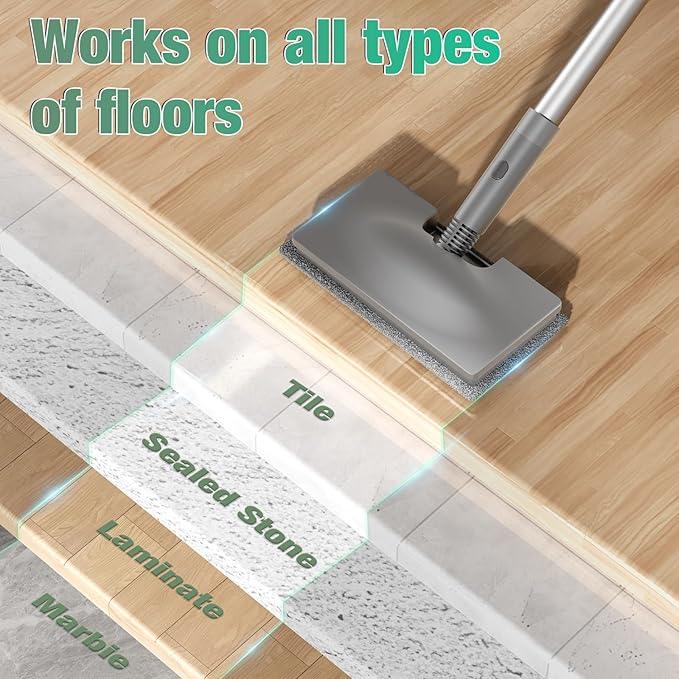 11-in-1 Steam Mop - Detachable Handheld Steam Cleaner with 380mL Tank, 260℉ Floor Steamer for Hardwood, Tile, Grout, Windows, Bath & Kitchen - 3-Level Steam Control, Multi-Purpose Floor Steam Cleaner - NeatNest