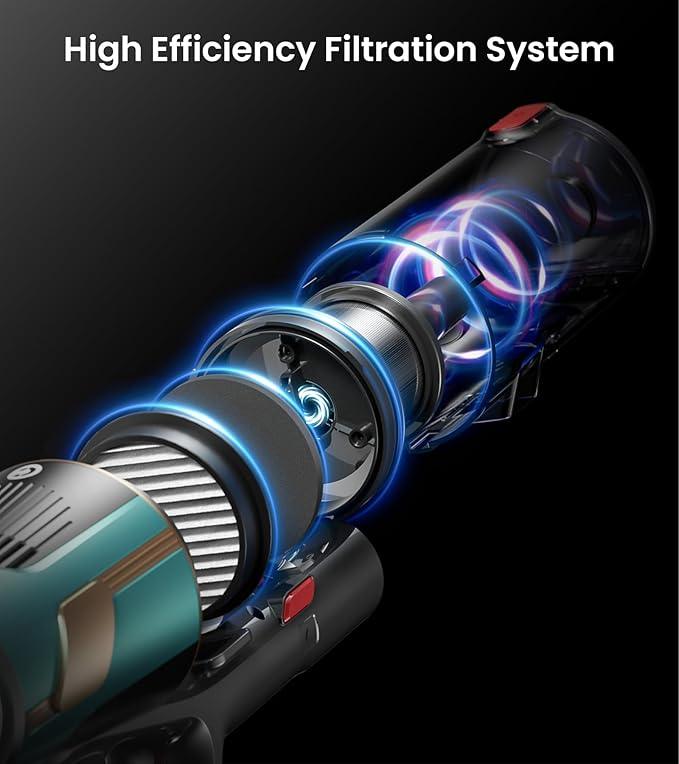 Cordless Vacuum Cleaner, Upgraded 580W 48KPA 65Mins Vacuum Cleaners for Home, Cordless Stick Vacuum Cleaner with Self-Standing and LED Screen, Anti-Tangle Wireless Vacuum for Pet Hair/Carpets/Floors - NeatNest