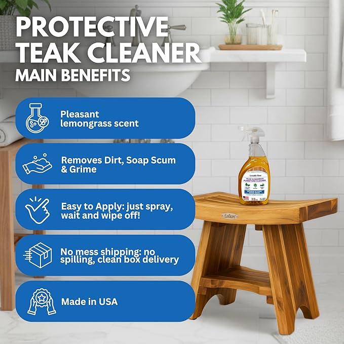 EcoDecors Teak Cleaner Protective Teak Wood Restorer Eco Household Wood Furniture Cleaner Spray bottle For Hardwood & Bamboo Furniture – Certified EPA Safer Choice - 32 oz - NeatNest