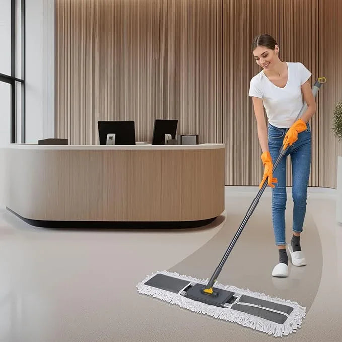 MASTERTOP Commercial Mop, 36'' Large Dust Mop,Heavy Duty Industrial Push Mops with 3 Reusable Microfibre Pads & 62'' Adjustable Handle for Home,Hotel,Mall,Warehouse - NeatNest