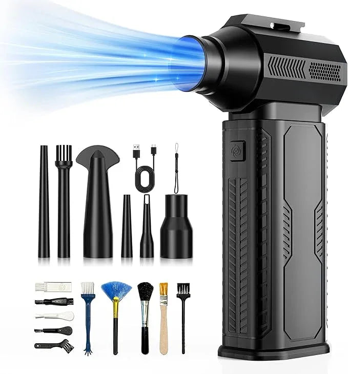 Compressed Air Duster, 130,000RPM Ultra-Powerful Cordless Electric Air Duster with 8000mAh Rechargeable Battery, 4-Gear Adjustable Air Blower for Keyboard, Computer, Car, Home Cleaning - NeatNest