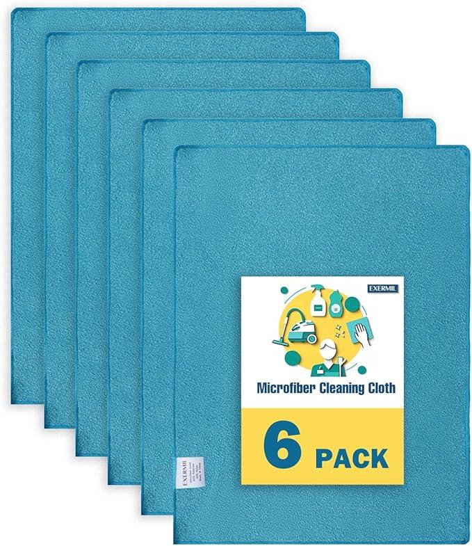 Microfiber Cleaning Cloths for House;Reusable Cleaning Towels Rags for Kitchen;Washable Lint Free,Streak Free,Non-Abrasive,Pack of 6;16"x12" - NeatNest