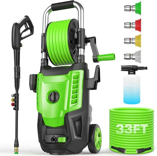 Professional Electric Pressure Washer 4800PSI, 4.0GPM Portable Power Washer with 4 QC Nozzles and Soap Bottle, Cleaner Machine for Cars/Home/Driveways/Patios/Decks/Fences (Green) - NeatNest