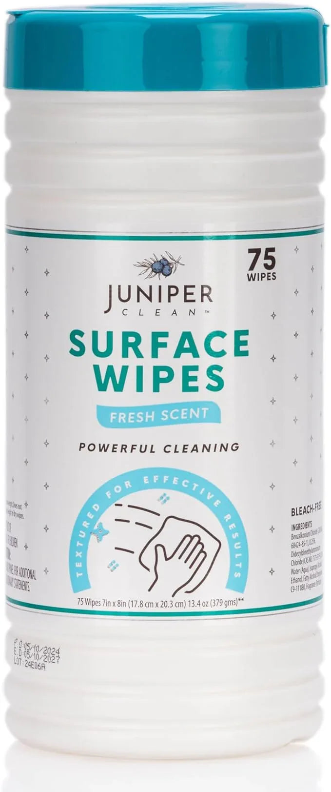 1 Pack Surface Cleaning Wipes Bleach Free, All-Purpose Cleaner for Bathroom, Kitchen, Office, 75 Count Canister, 7.5" x 7" Sheet, Fresh Scent, Lint Free & Durable - NeatNest