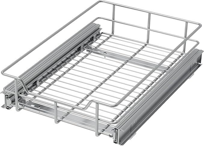 Pull Out Cabinet Organizer 14" W X 17" D, Slide Out Drawers For Kitchen Organizers and Storage, Pull Out Drawers For Cabinets Capacity Heavy Duty Caddy, Cabinet Shelves Chrome-Plated, Bathroom Pantry - NeatNest