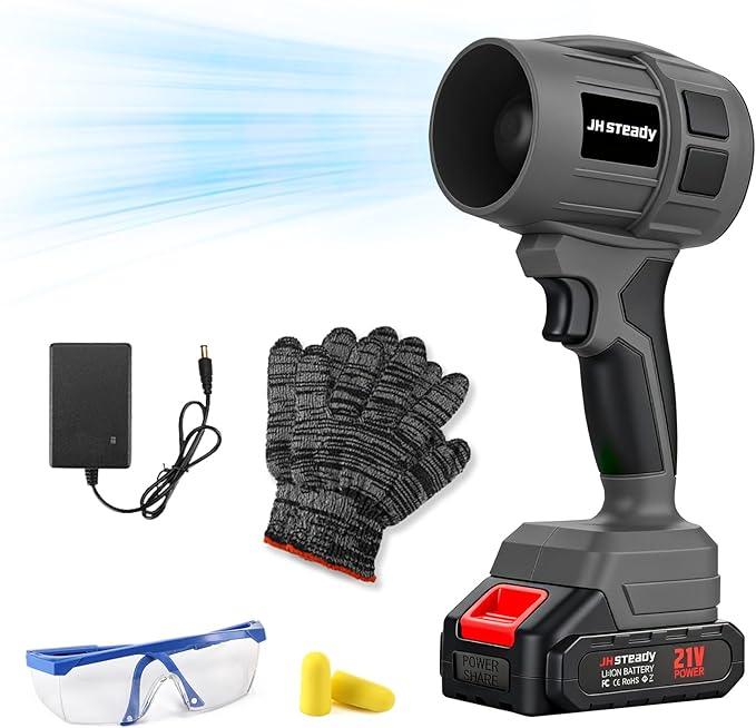 21V Cordless Handheld Leaf Blower - Variable Speed, 30000RPM Powerful Handheld Blower with Rechargeable Battery, Protective Gear for Home, Backyard, Driveway & Snow Removal - NeatNest
