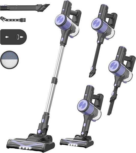 N17 Cordless Vacuum Cleaner, Upgraded Lightweight Stick Vacuum for Home, Max 45mins Runtime, Powerful Suction, Self-Standing, Anti-Tangle, Rechargeable Vacuum for Hard Floors Carpets Pet Hair - NeatNest