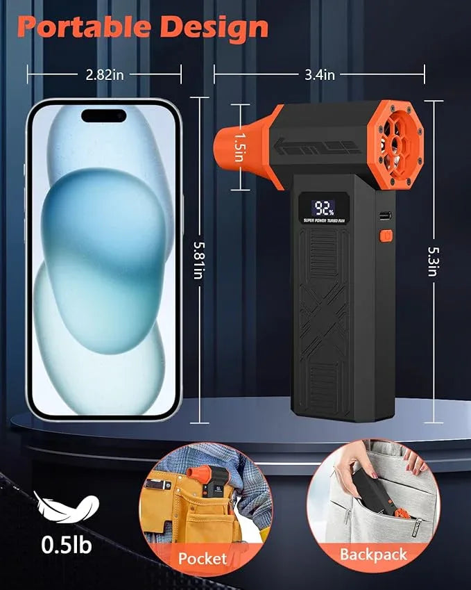 Compressed Air Duster, 120,000RPM Electric Air Duster, 4 Speeds Powerful Brushless Motor with LED Light, Rechargeable Cordless Air Blower for Christmas, Computer, Keyboard, Car, Home - NeatNest
