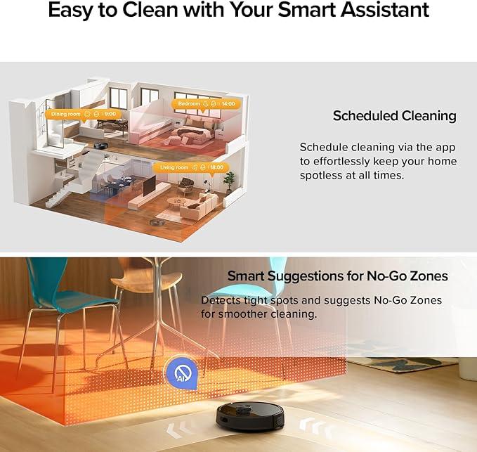 roborock Q7 M5+ Robot Vacuum and Mop, Upgraded from Q5 Max+, Up to 7-9 Weeks Self-Empty, 10000Pa Suction, Dual Anti-Tangle System for Pet Hair & Carpet, PreciSense LiDAR Navigation, App Control, Black - NeatNest