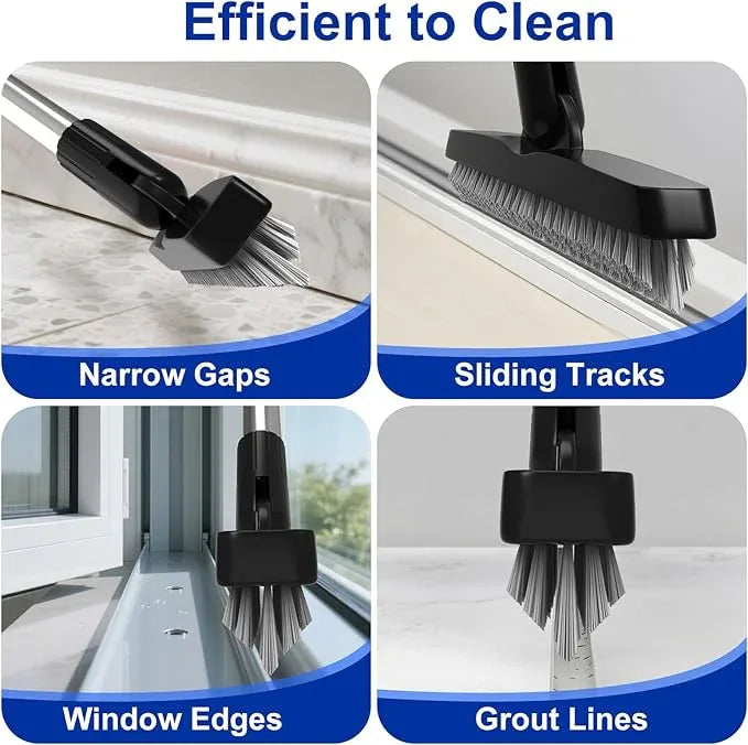 BITOPE Grout Brush Cleaner with Adjustable Long Handle Swivel V-Shaped Stiff Bristles Scrubber for Cleaning Tile Crevice Line Corner Bathroom Shower Baseboards Hard to Reach Areas-56 inch - NeatNest