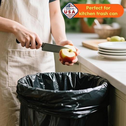 Delxo 55-60 Gallon Trash Bags, 100 Count – 0.9 Mil Medium Duty Garbage Bags, Durable & Puncture-Resistant Plastic Bolsas para basura, Perforated Design– Made in USA for Kitchen, Yard, Office (Black) - NeatNest