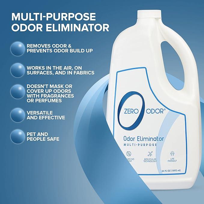 Zero Odor - Multi-Purpose Strong Odor Eliminator for Home, Office, Car, Bathroom, Hotel, Room Deodorizer, and Odor Neutralizer, 64oz Refill - NeatNest